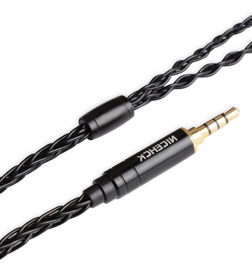 NICEHCK BlackWheat 8 Core Silver Plated Copper Microphone Cable MMCX/QDC/0.78 2Pin With Mic for DB1 DB3 AS10 EDX CA4 C12