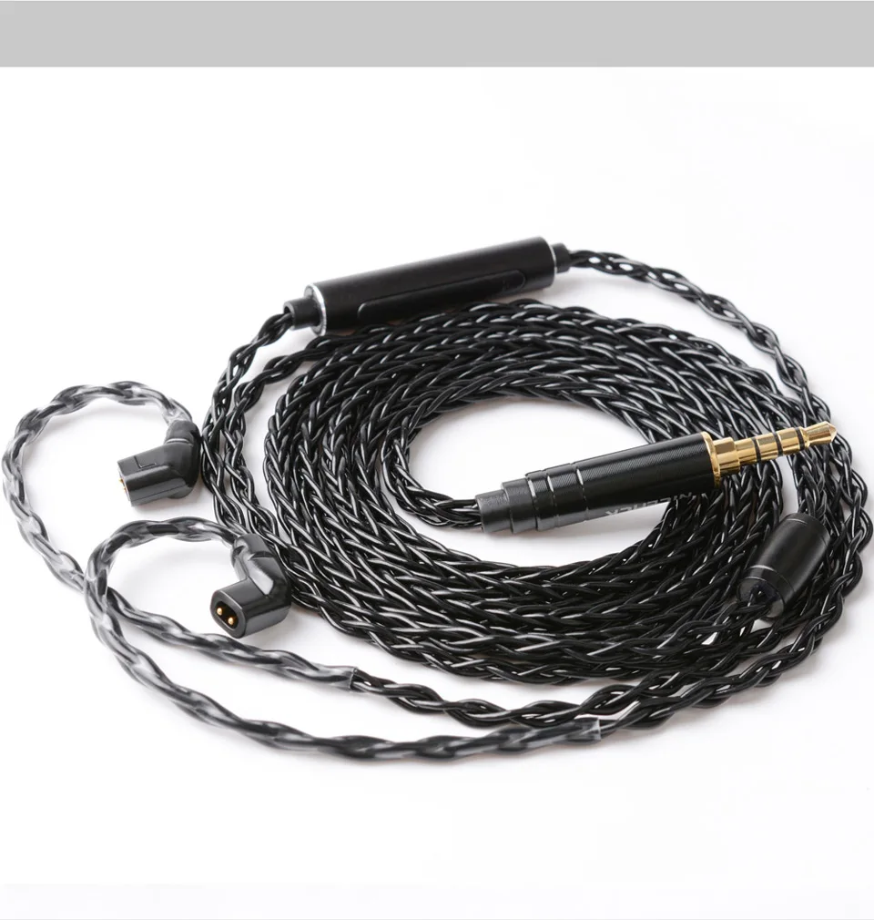 NICEHCK BlackWheat 8 Core Silver Plated Copper Microphone Cable MMCX/QDC/0.78 2Pin With Mic for DB1 DB3 AS10 EDX CA4 C12