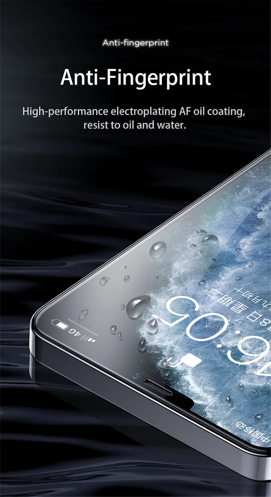 Remax Tempered Glass Film For iPhone 15 15Pro Max For iPhone 14 14Pro 13/12 Series 9H Hardness Anti-fingerfrint Non-friable