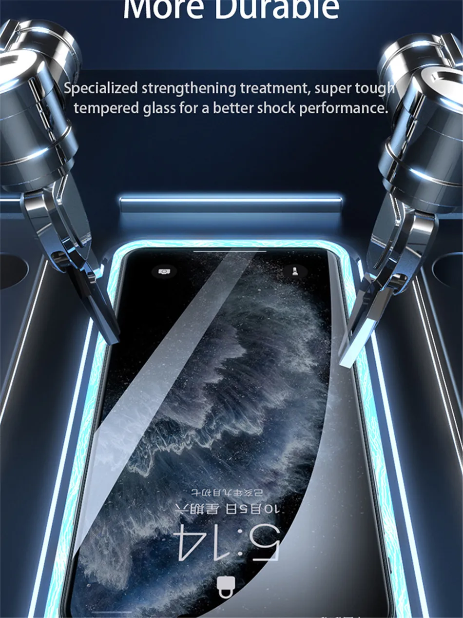 Remax Tempered Glass Film For iPhone 15 15Pro Max For iPhone 14 14Pro 13/12 Series 9H Hardness Anti-fingerfrint Non-friable