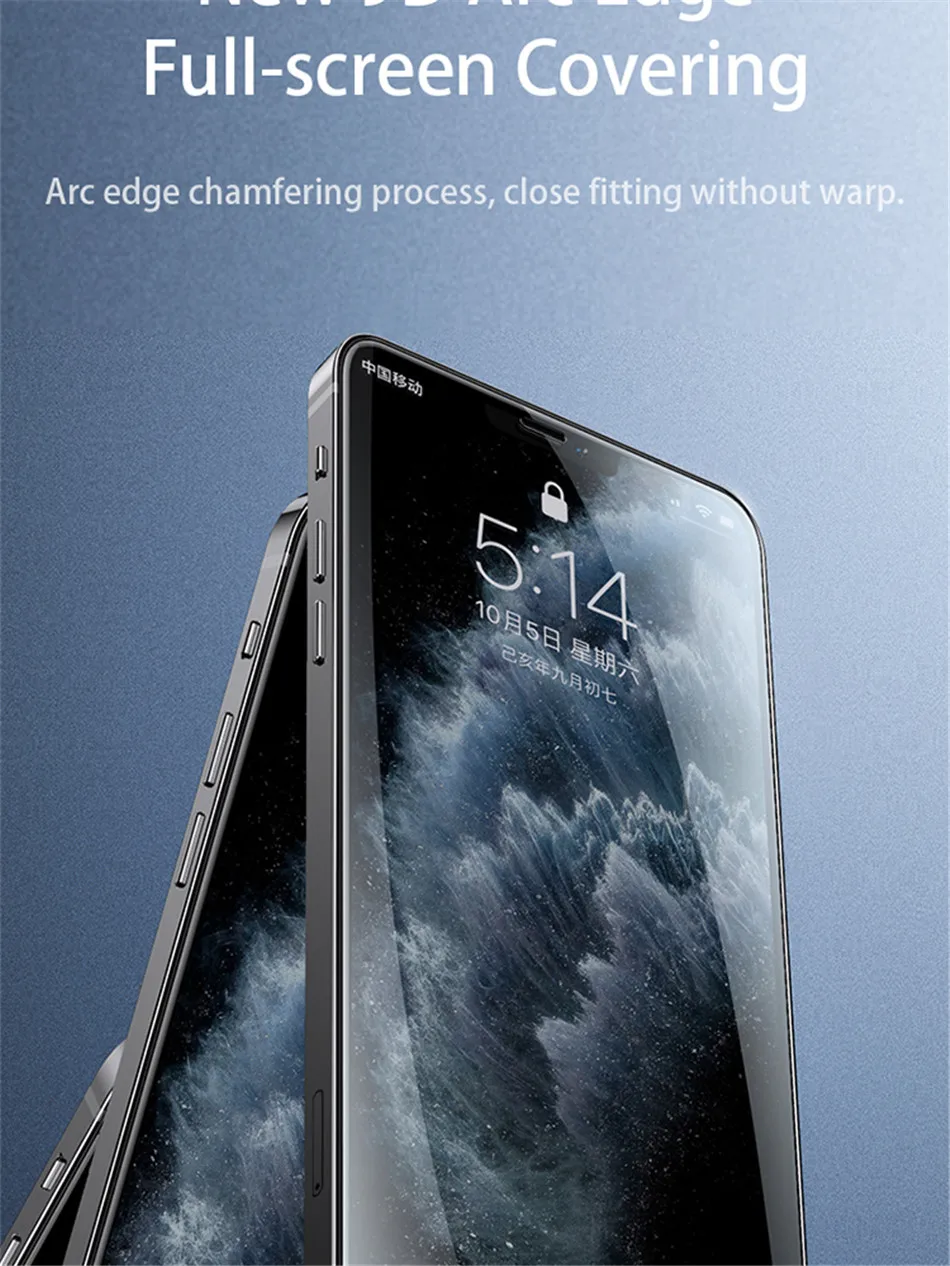 Remax Tempered Glass Film For iPhone 15 15Pro Max For iPhone 14 14Pro 13/12 Series 9H Hardness Anti-fingerfrint Non-friable