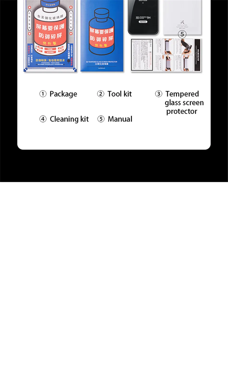 Remax Tempered Glass Film For iPhone 15 15Pro Max For iPhone 14 14Pro 13/12 Series 9H Hardness Anti-fingerfrint Non-friable