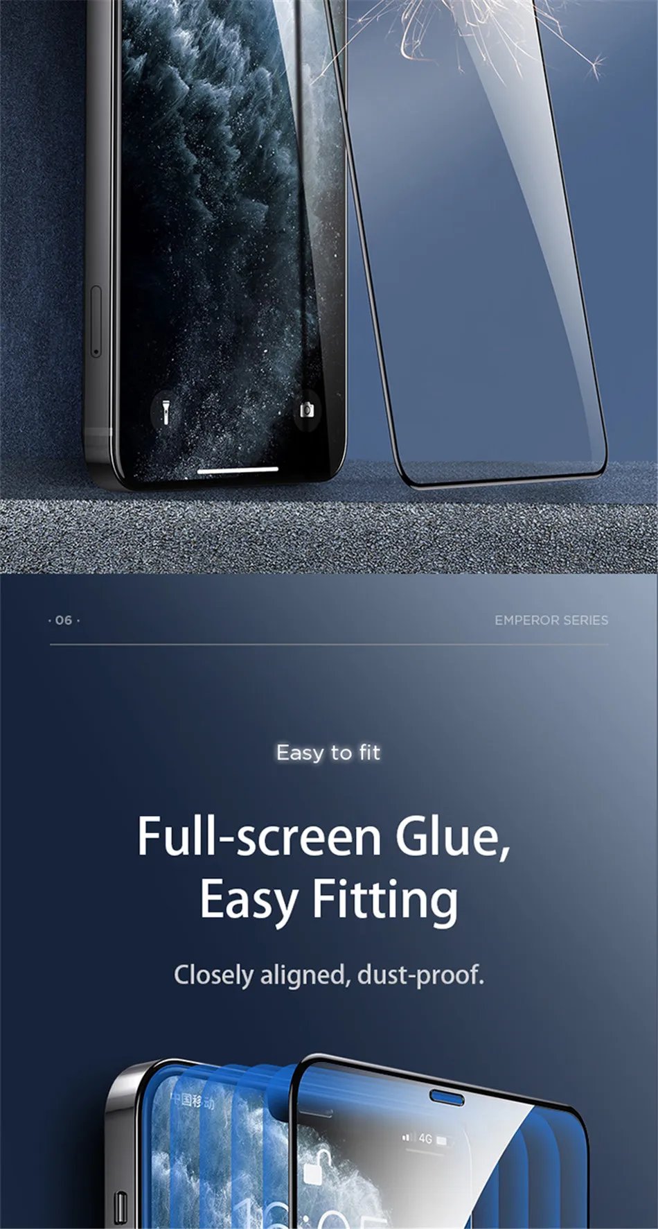 Remax Tempered Glass Film For iPhone 15 15Pro Max For iPhone 14 14Pro 13/12 Series 9H Hardness Anti-fingerfrint Non-friable