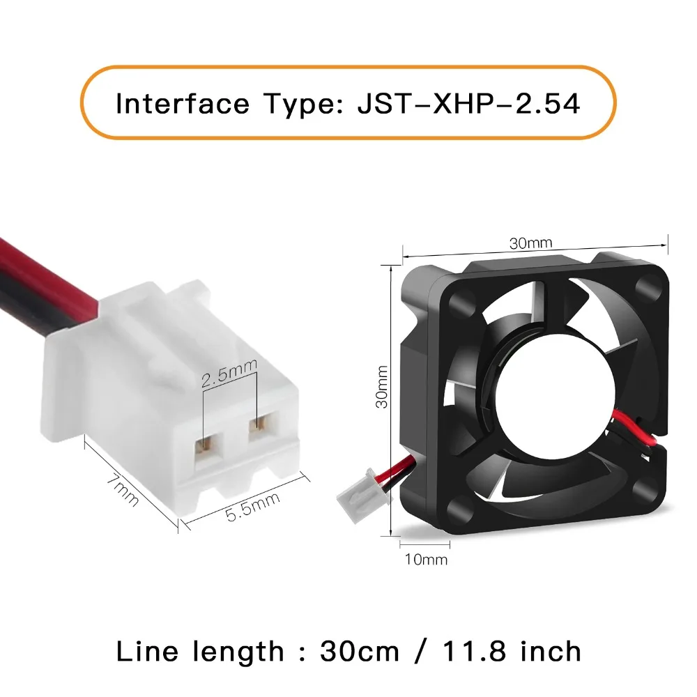 3D Pinter Parts 3010 Fan 30MM 30x30x10MM 12V 5V 24V 2Pin DC Cooler Small Cooling Fan DIY Reprap For J-Head Hotend
