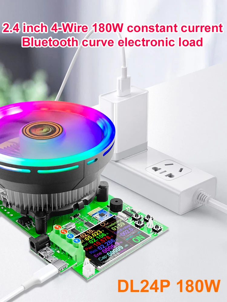 180W DC Tester APP Electronic Load Lithium Battery Capacity Monitor Discharge Charge Power Meter Supply Checker + PD/QC Trigger