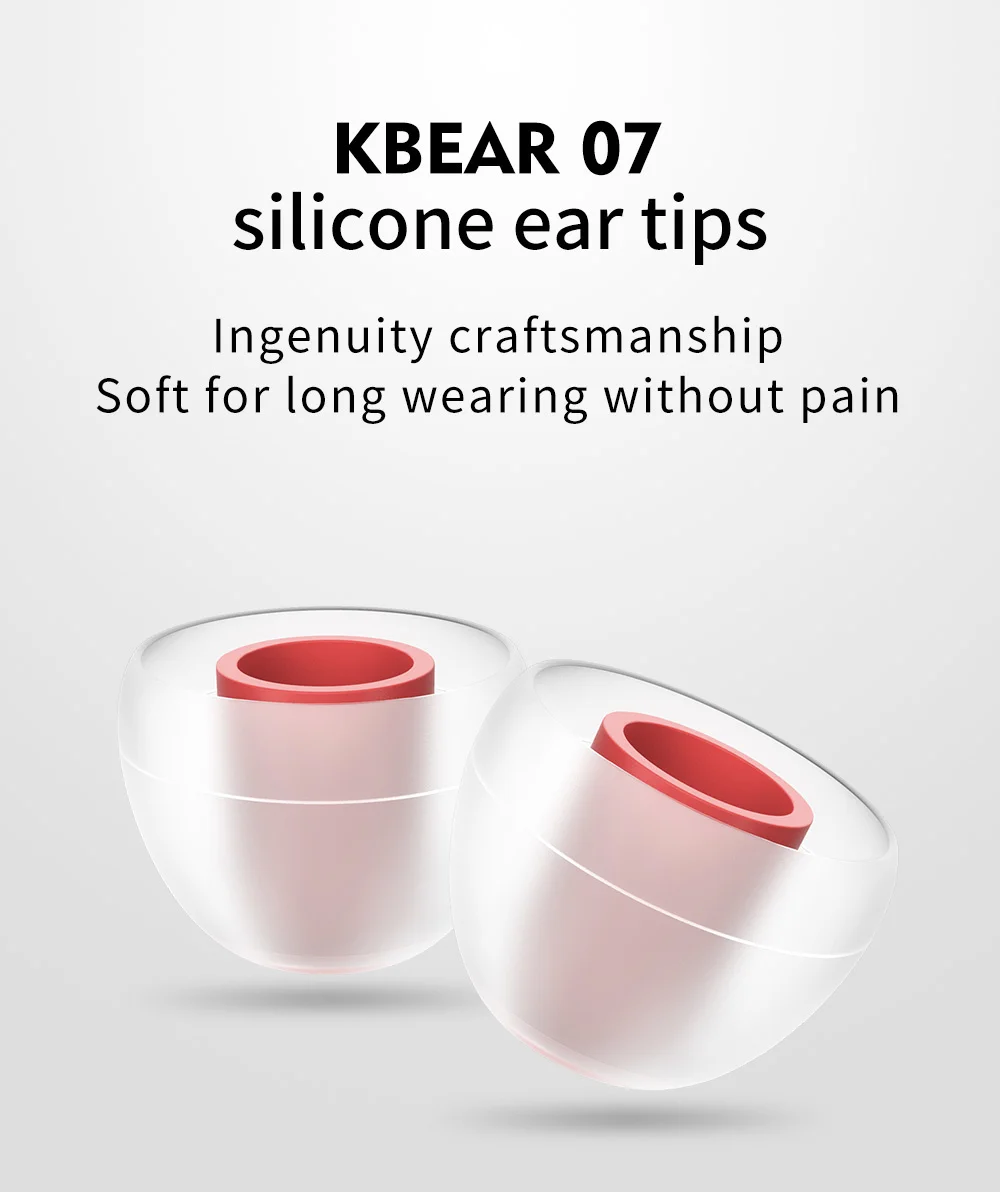 Wooeasy KBEAR 07 Silicone Earphone Eartips S M M- M+ L Size In Ear Earbuds Headset Headphones Accessories for KBEAR KS2 LARK IEM