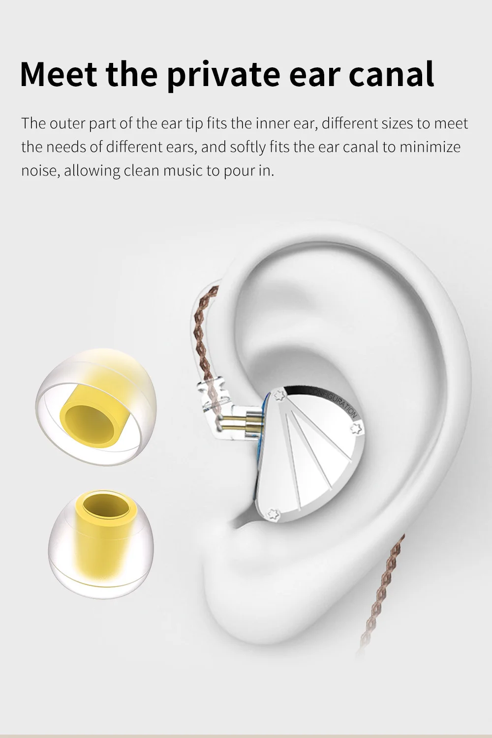 Wooeasy KBEAR 07 Silicone Earphone Eartips S M M- M+ L Size In Ear Earbuds Headset Headphones Accessories for KBEAR KS2 LARK IEM