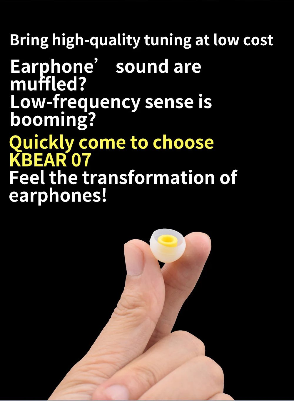 Wooeasy KBEAR 07 Silicone Earphone Eartips S M M- M+ L Size In Ear Earbuds Headset Headphones Accessories for KBEAR KS2 LARK IEM