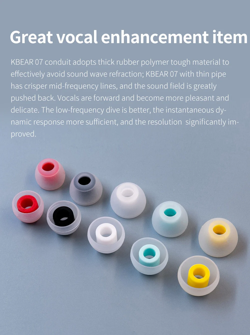 Wooeasy KBEAR 07 Silicone Earphone Eartips S M M- M+ L Size In Ear Earbuds Headset Headphones Accessories for KBEAR KS2 LARK IEM