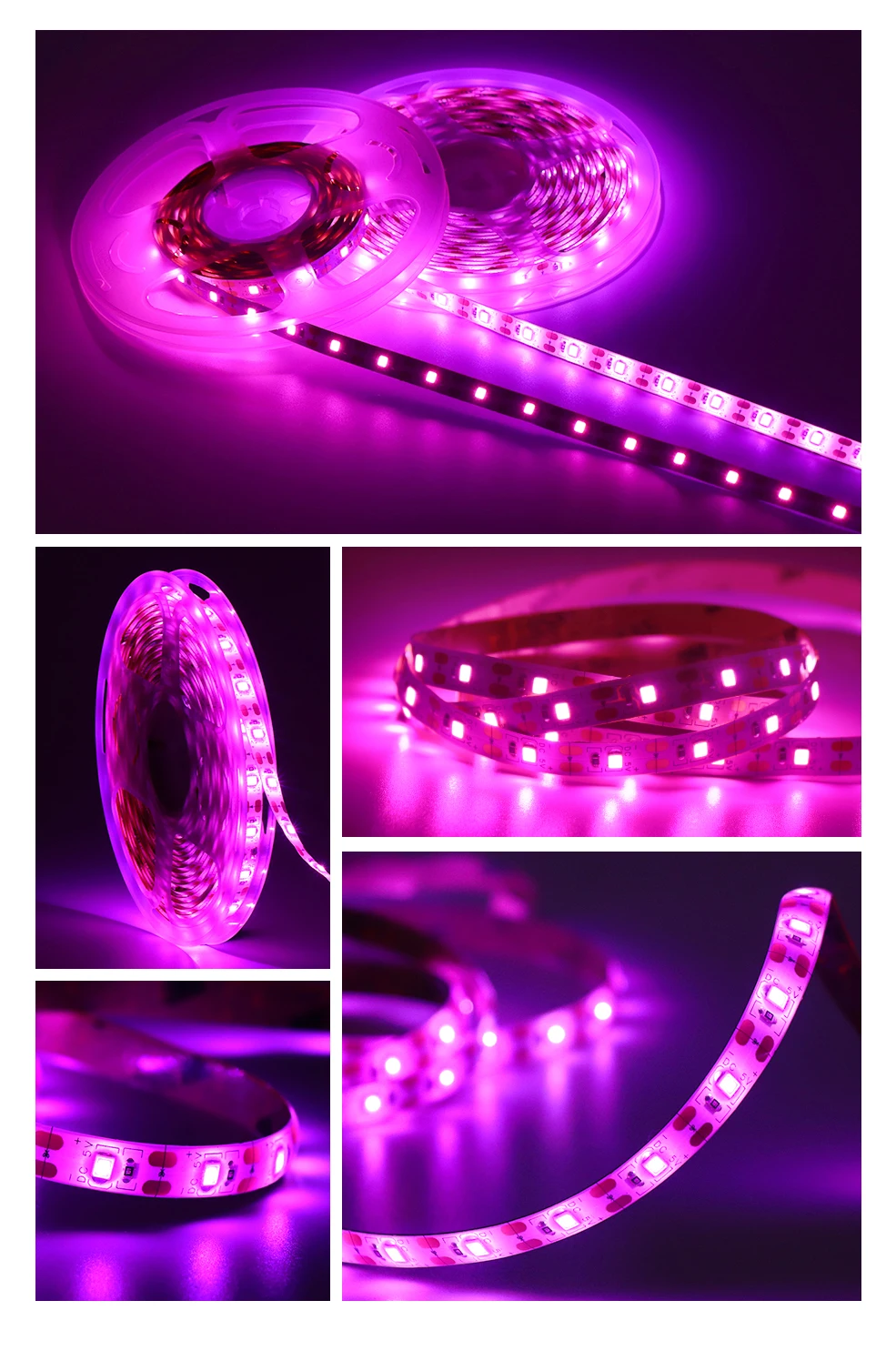 Full Spectrum LED Grow Light USB Grow Light Strip 0.5m 1m 2m 3m 4m 5m 2835 SMD LED Phyto Tape for Seed Plant Flower Greenhouse