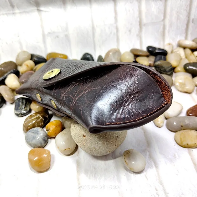 Blongk Glasses Case Waist Bag Genuine Leather Sunglasses Box Pocket Belt Pack Portable Men Women YJHd-55