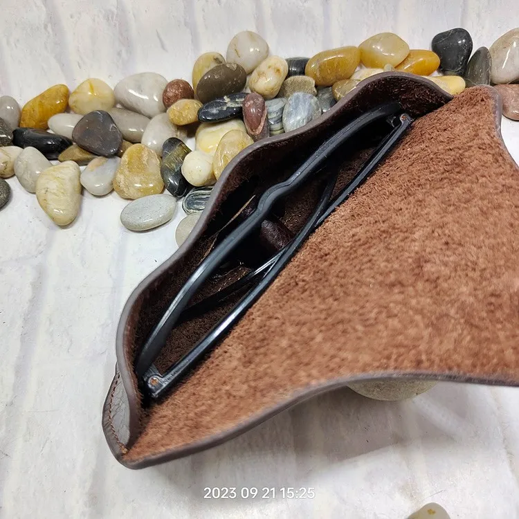 Blongk Glasses Case Waist Bag Genuine Leather Sunglasses Box Pocket Belt Pack Portable Men Women YJHd-55