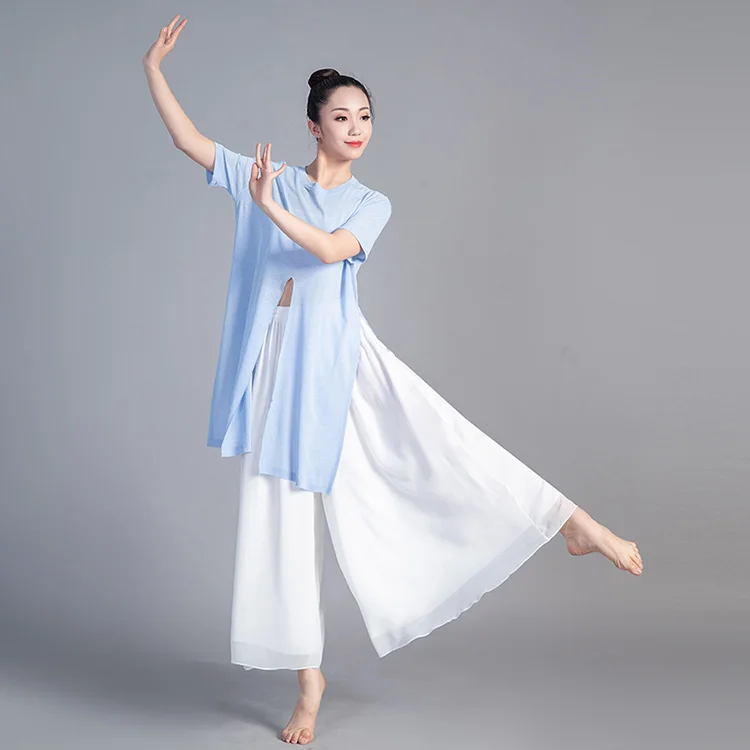 Women Dancing Pant For Women Classical Dance Modern Dance Chinese Folk Dance Practice Loose Pant Long Chiffon Wide Leg Pants