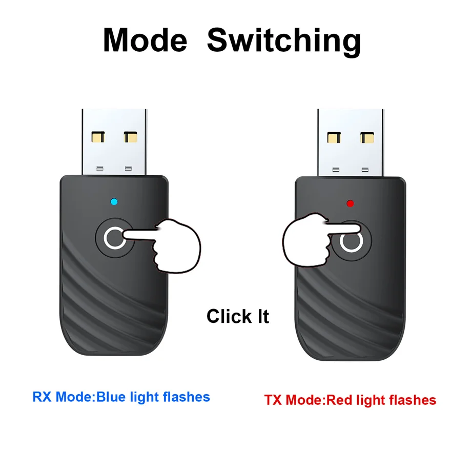 BT 3 in 1 Wireless USB Bluetooth 5.0 Adapter Audio Receiver Transmitter 3.5mm AUX Adaptador for Car TV PC Computer Home Stereo