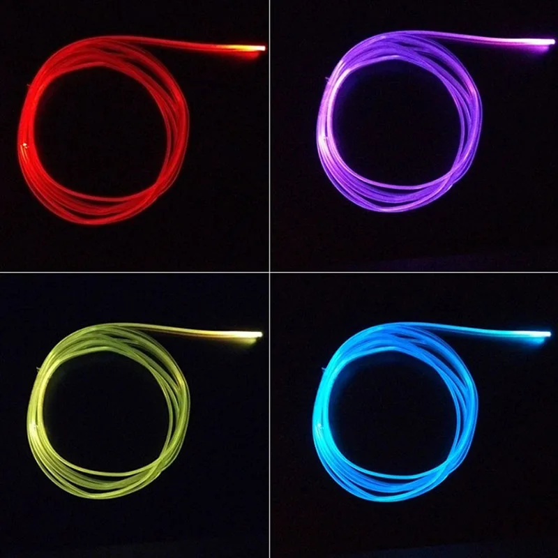 5mX Skirt Side Glow 2mm 3mm Diameter Plastic PMMA Fiber Optic Cable For Car Decorative Lighting