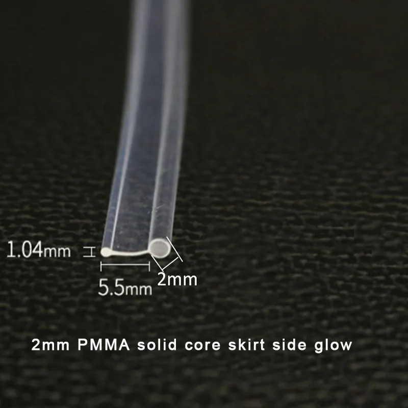 5mX Skirt Side Glow 2mm 3mm Diameter Plastic PMMA Fiber Optic Cable For Car Decorative Lighting