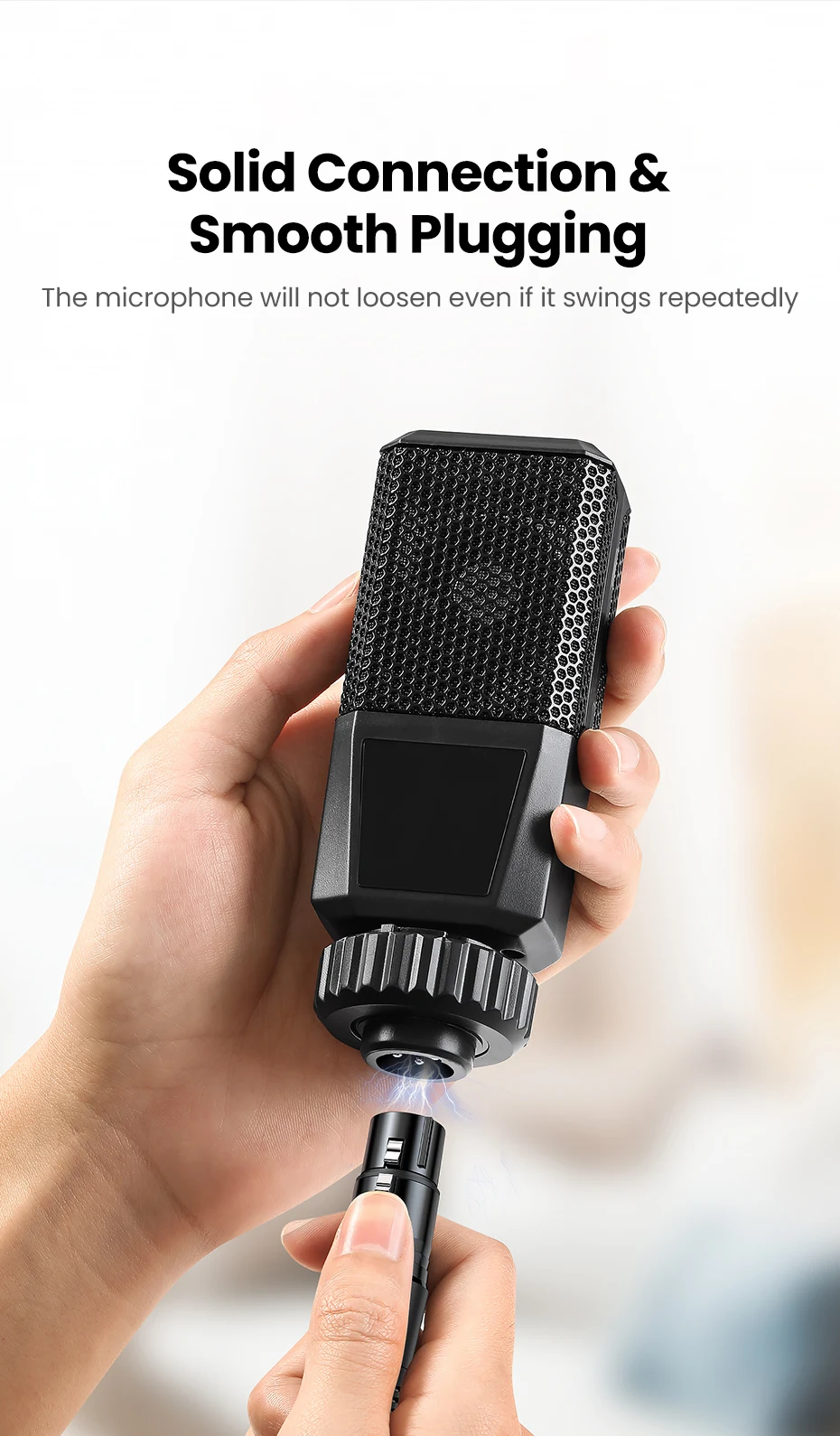 UGREEN XLR to 3.5mm Microphone Audio HiFi Cable XLR Female to Mini Jack Aux Mic Cord for Camcorders DSLR Cameras Computer