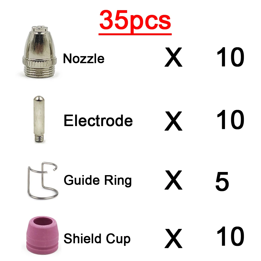 Air Plasma Cutting Gun Accessories Consumables Torch Electrode Tip Nozzle Shield Cap Kit For WSD60 AG60 SG55 CUT60 LGK60
