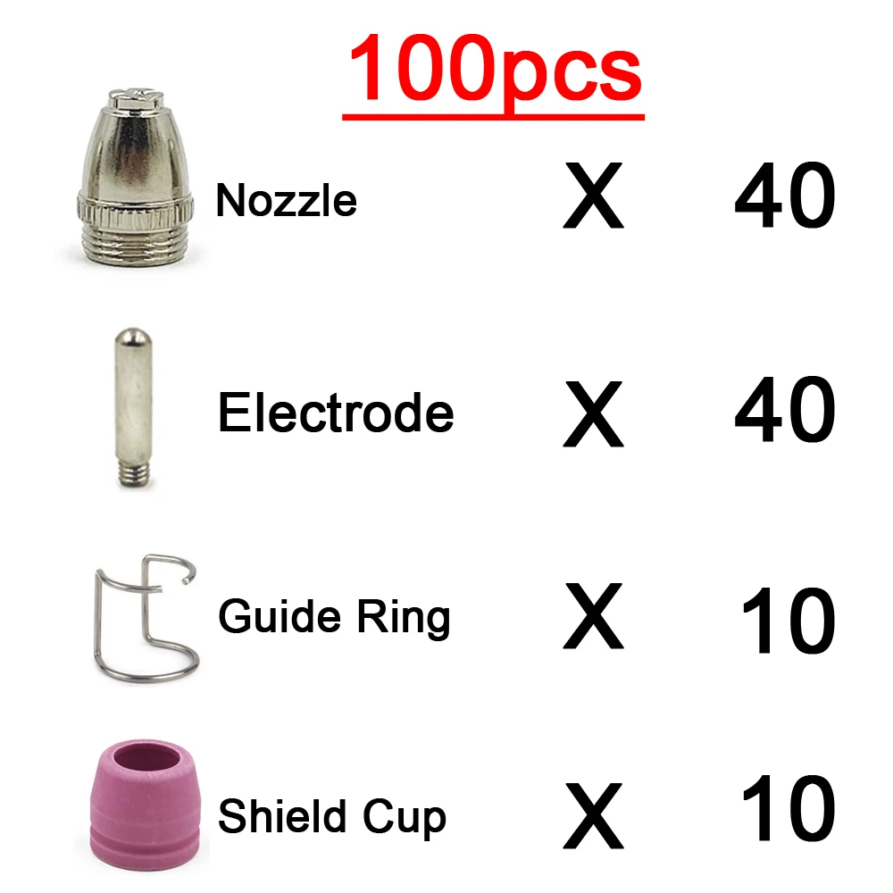 Air Plasma Cutting Gun Accessories Consumables Torch Electrode Tip Nozzle Shield Cap Kit For WSD60 AG60 SG55 CUT60 LGK60