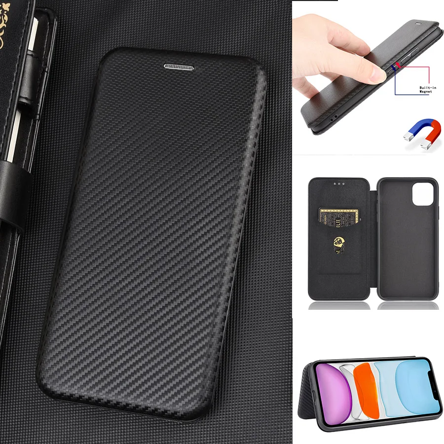 Carbon Fiber Magnetic Leather Flip Cover Case for Oneplus 13 12 12R 11R 10 9 Pro 8T 8 Pro 7T 6T Nord4 Shell Wallet Card Holder