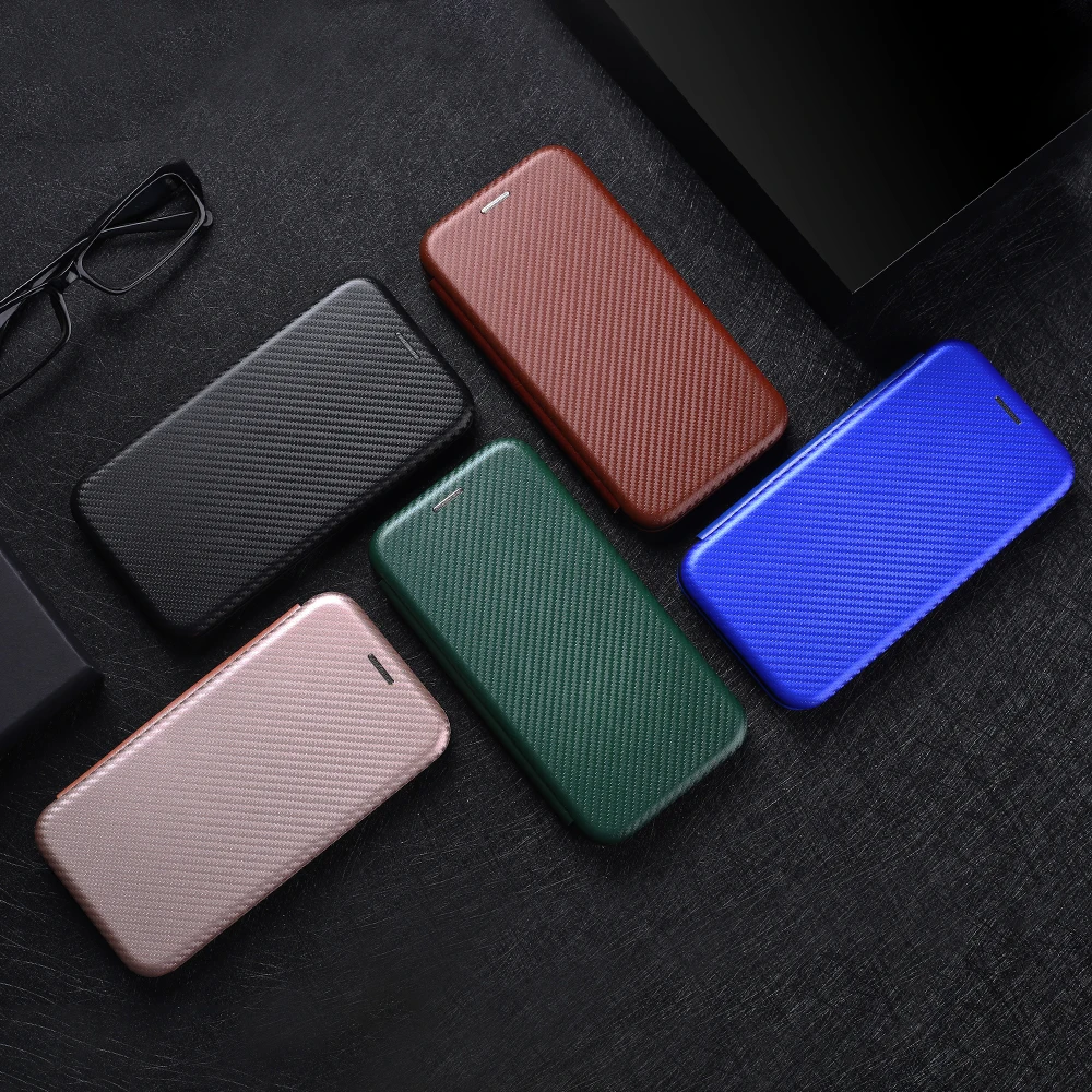 Carbon Fiber Magnetic Leather Flip Cover Case for Oneplus 13 12 12R 11R 10 9 Pro 8T 8 Pro 7T 6T Nord4 Shell Wallet Card Holder