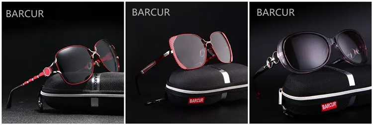 BARCUR Latest Gradient Women Sunglasses Polarized Sun glasses Pilot Female gafas oculos de sol masculino