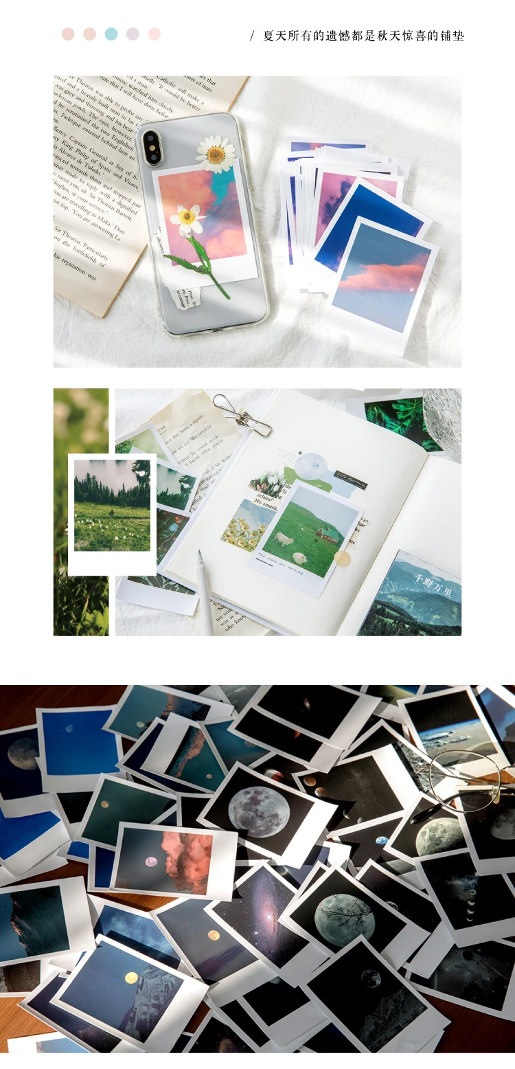 30pcs/box cute book flower stationery sticker landscape travel sticker DIY decorative glue sticker diary school supplies lomo