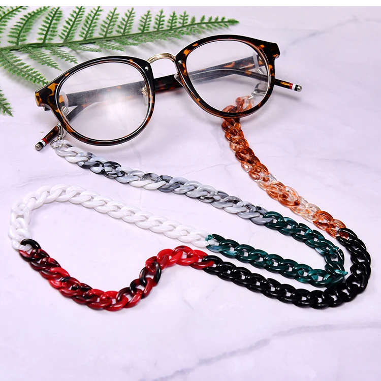 MOON GIRL 72cm Acrylic Sunglasses Chain Women Anti Slip Reading Eyewears Ribbon Clip Mask Holder Neck Strap Lanyard Dropshipping