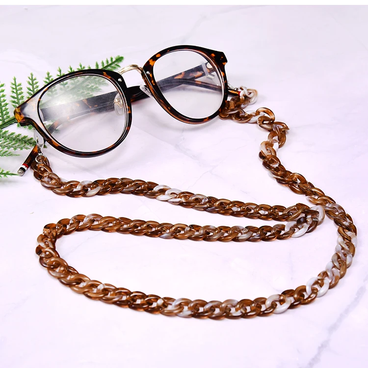 MOON GIRL 72cm Acrylic Sunglasses Chain Women Anti Slip Reading Eyewears Ribbon Clip Mask Holder Neck Strap Lanyard Dropshipping