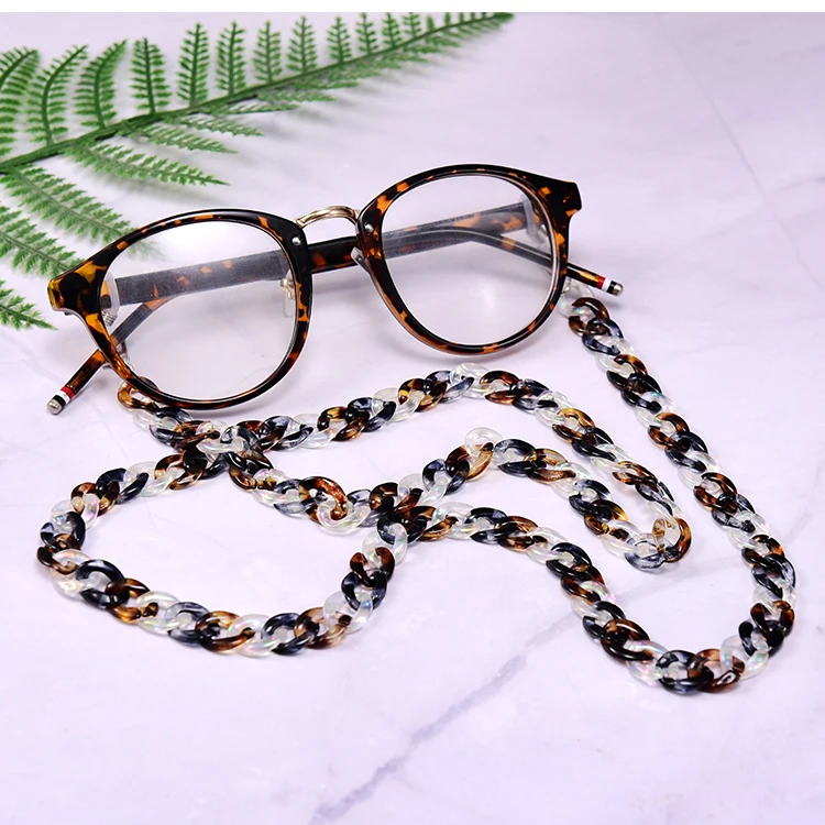 MOON GIRL 72cm Acrylic Sunglasses Chain Women Anti Slip Reading Eyewears Ribbon Clip Mask Holder Neck Strap Lanyard Dropshipping