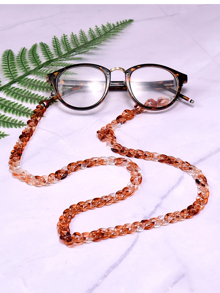 MOON GIRL 72cm Acrylic Sunglasses Chain Women Anti Slip Reading Eyewears Ribbon Clip Mask Holder Neck Strap Lanyard Dropshipping
