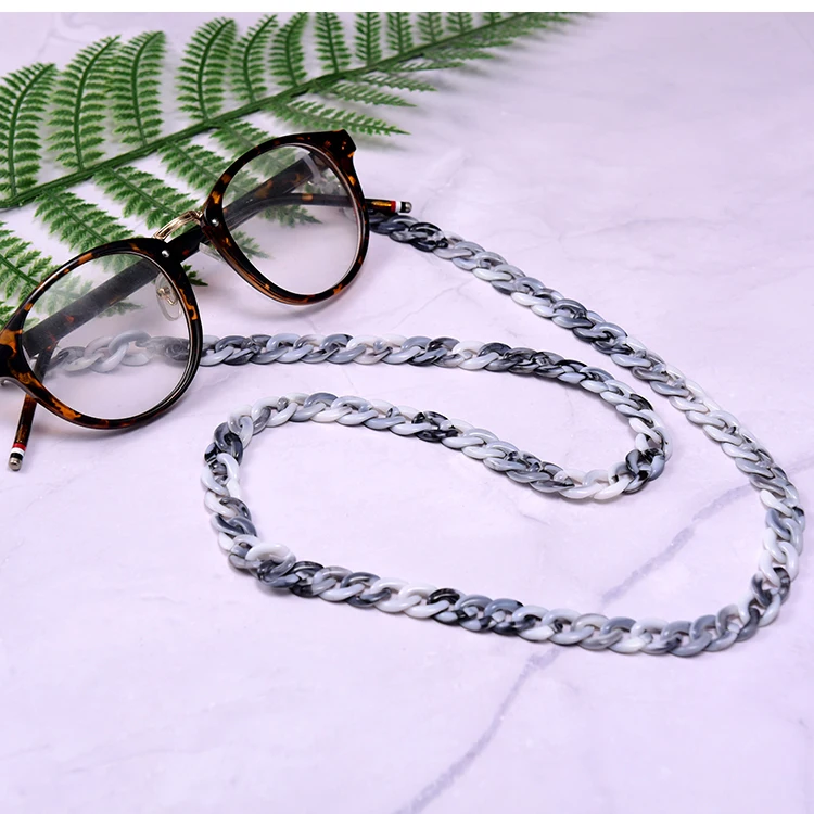 MOON GIRL 72cm Acrylic Sunglasses Chain Women Anti Slip Reading Eyewears Ribbon Clip Mask Holder Neck Strap Lanyard Dropshipping