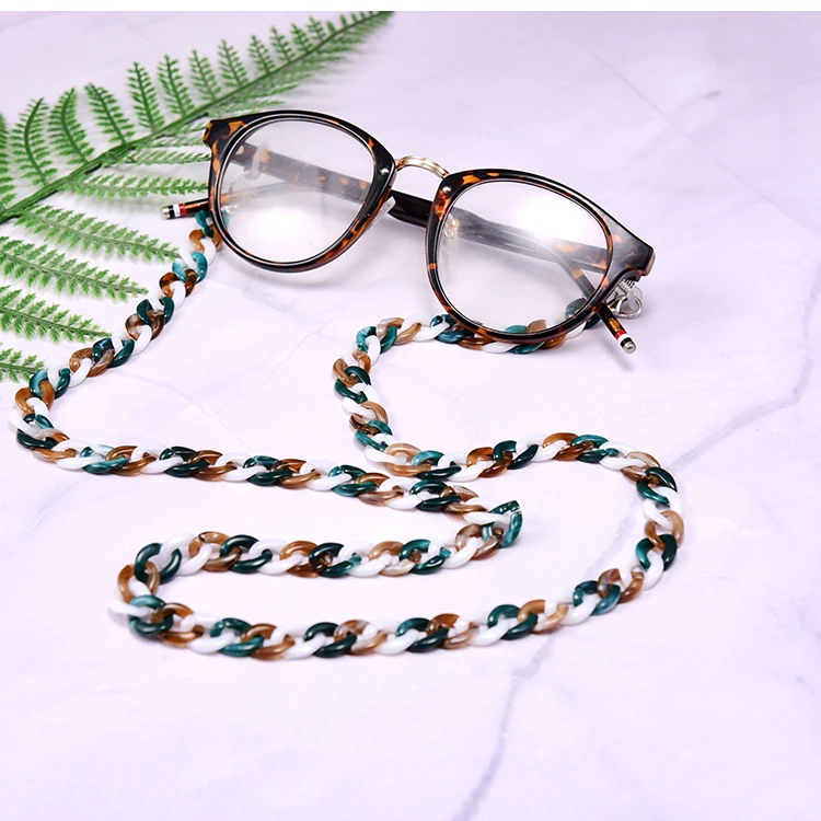MOON GIRL 72cm Acrylic Sunglasses Chain Women Anti Slip Reading Eyewears Ribbon Clip Mask Holder Neck Strap Lanyard Dropshipping
