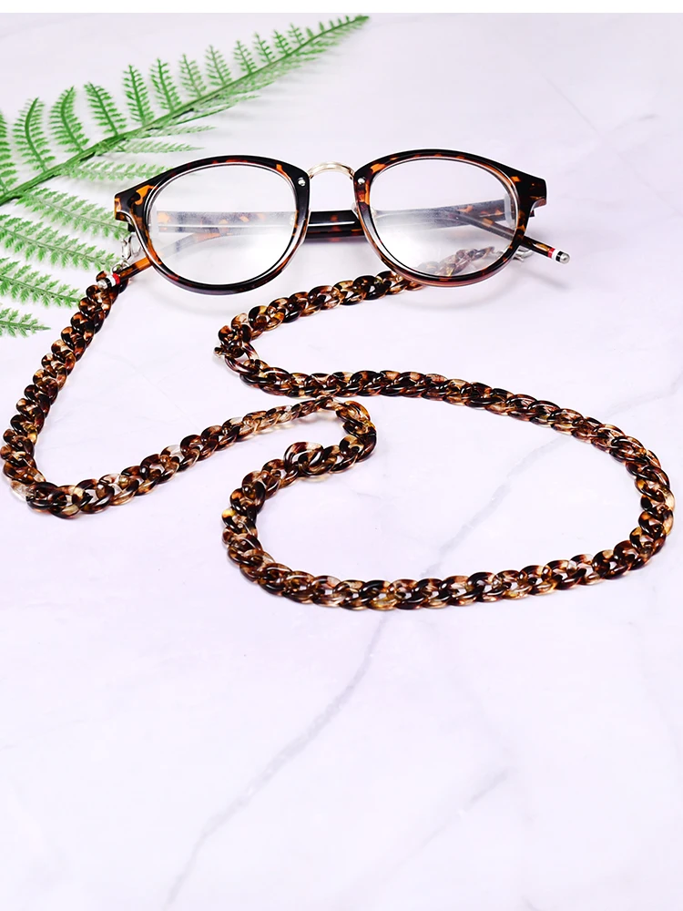 MOON GIRL 72cm Acrylic Sunglasses Chain Women Anti Slip Reading Eyewears Ribbon Clip Mask Holder Neck Strap Lanyard Dropshipping