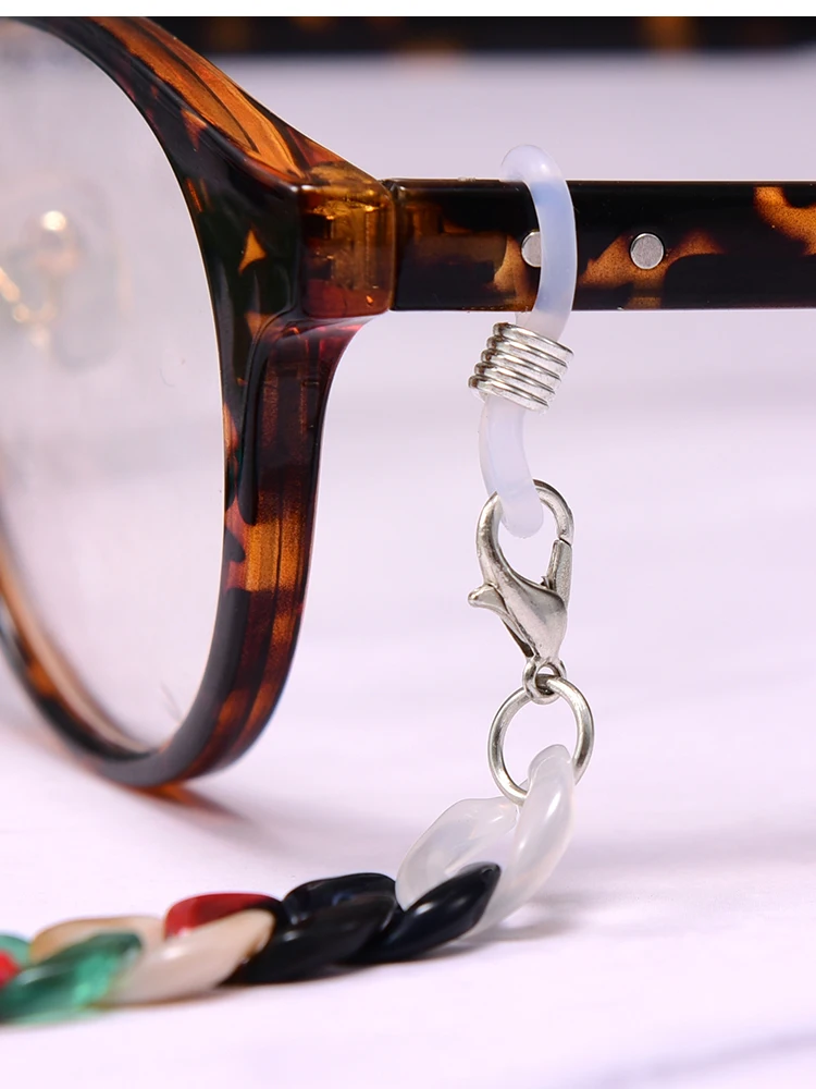 MOON GIRL 72cm Acrylic Sunglasses Chain Women Anti Slip Reading Eyewears Ribbon Clip Mask Holder Neck Strap Lanyard Dropshipping