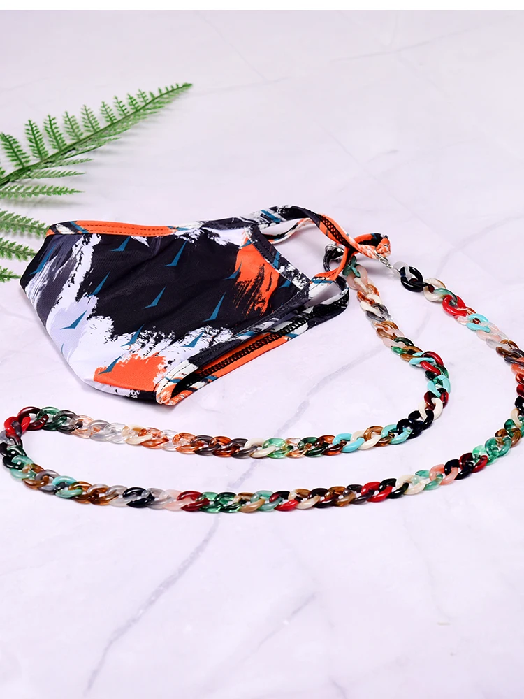 MOON GIRL 72cm Acrylic Sunglasses Chain Women Anti Slip Reading Eyewears Ribbon Clip Mask Holder Neck Strap Lanyard Dropshipping