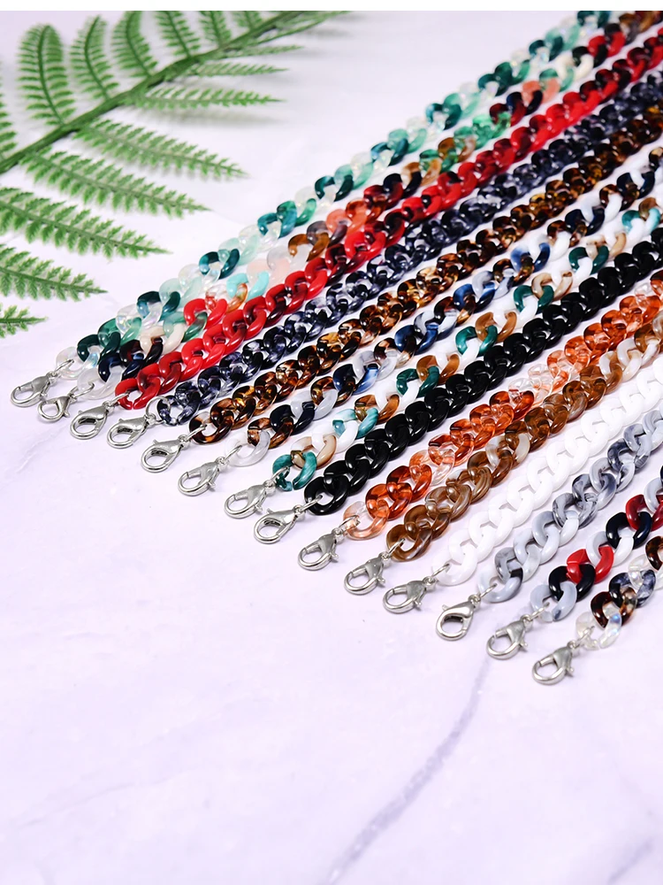 MOON GIRL 72cm Acrylic Sunglasses Chain Women Anti Slip Reading Eyewears Ribbon Clip Mask Holder Neck Strap Lanyard Dropshipping
