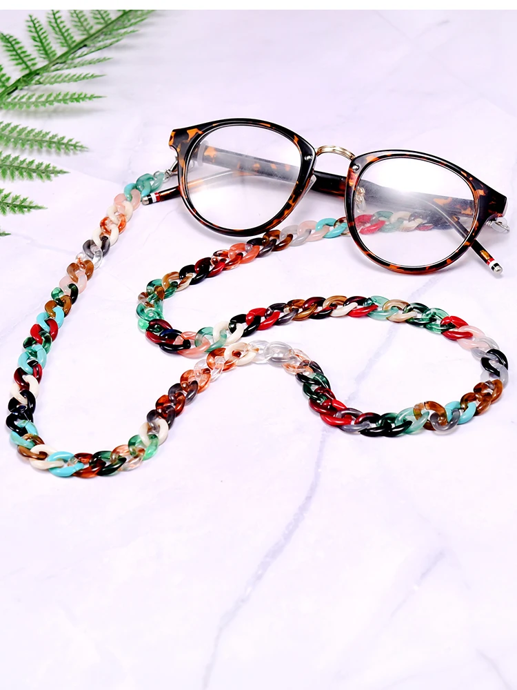 MOON GIRL 72cm Acrylic Sunglasses Chain Women Anti Slip Reading Eyewears Ribbon Clip Mask Holder Neck Strap Lanyard Dropshipping