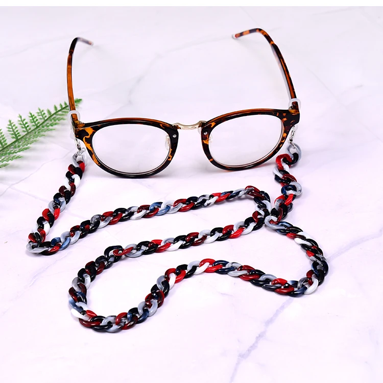 MOON GIRL 72cm Acrylic Sunglasses Chain Women Anti Slip Reading Eyewears Ribbon Clip Mask Holder Neck Strap Lanyard Dropshipping