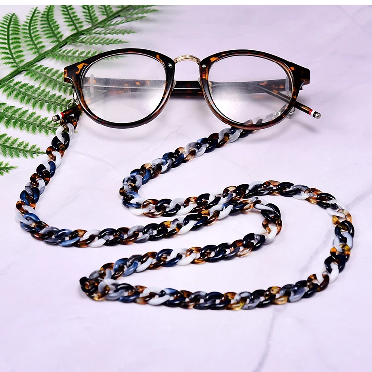 MOON GIRL 72cm Acrylic Sunglasses Chain Women Anti Slip Reading Eyewears Ribbon Clip Mask Holder Neck Strap Lanyard Dropshipping
