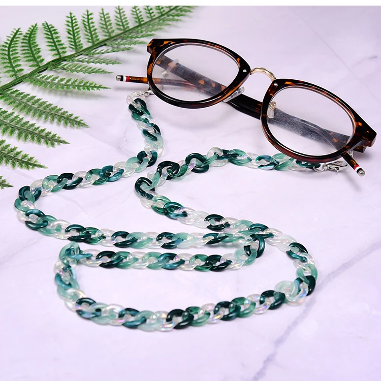 MOON GIRL 72cm Acrylic Sunglasses Chain Women Anti Slip Reading Eyewears Ribbon Clip Mask Holder Neck Strap Lanyard Dropshipping