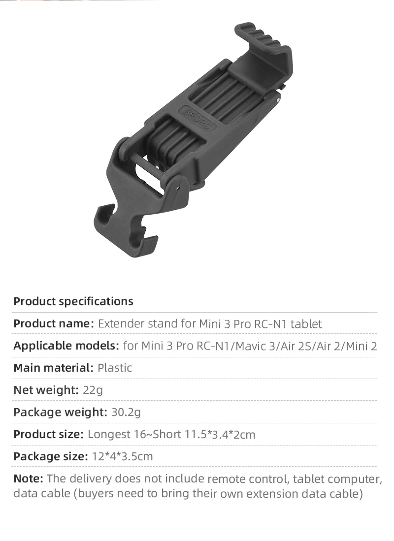 Tablet Extended Bracket Mount for DJI AIR 3S/NEO/Mini 2/4K/Mavic 3/Air 3/2S for RC-N1/2/3 Remote Control Holder Drone Accessory