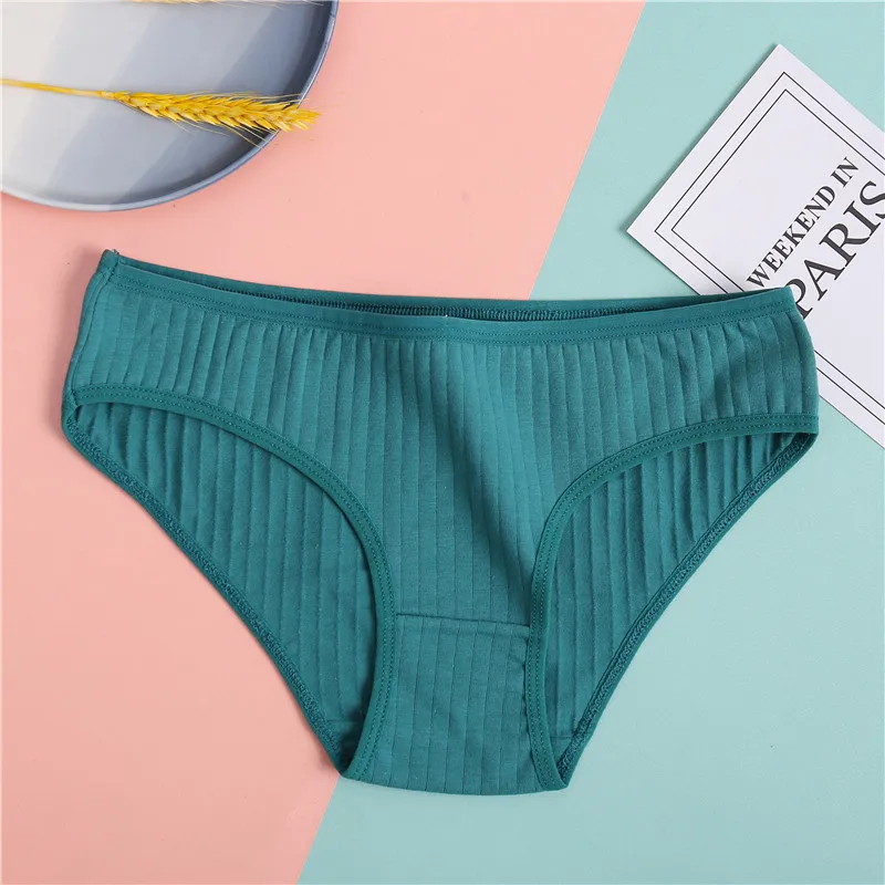 FINETOO 3PCS/Set Women's Underwear Cotton Panty Sexy Panties Female Underpants Solid Color Panty Intimates Women Lingerie M-2XL