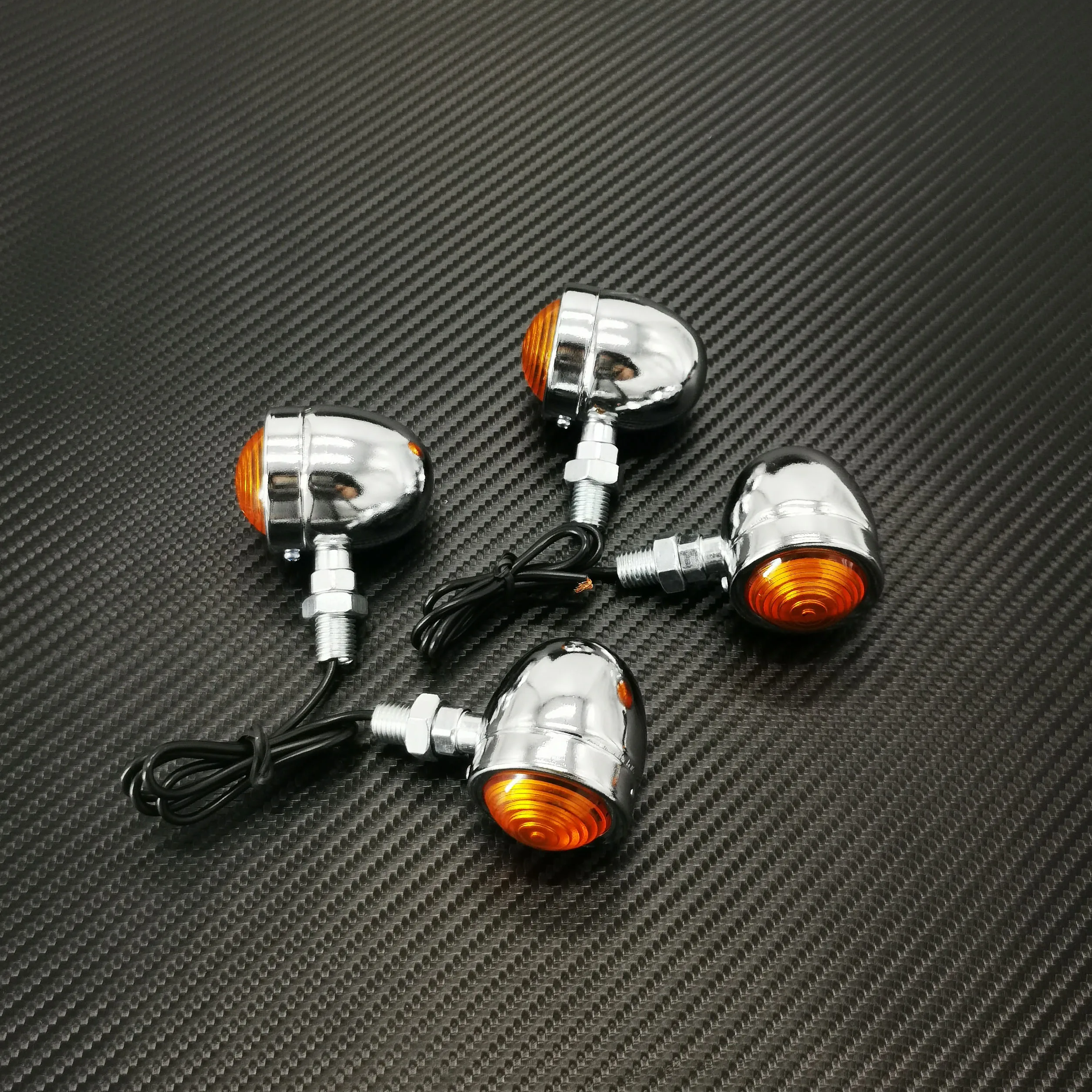 Motorbike Turn Signal Lights for Cruiser Bobber Sportster Cafe Racer Universal 12V Retro Metal Blinkers Single Wire Clignotant