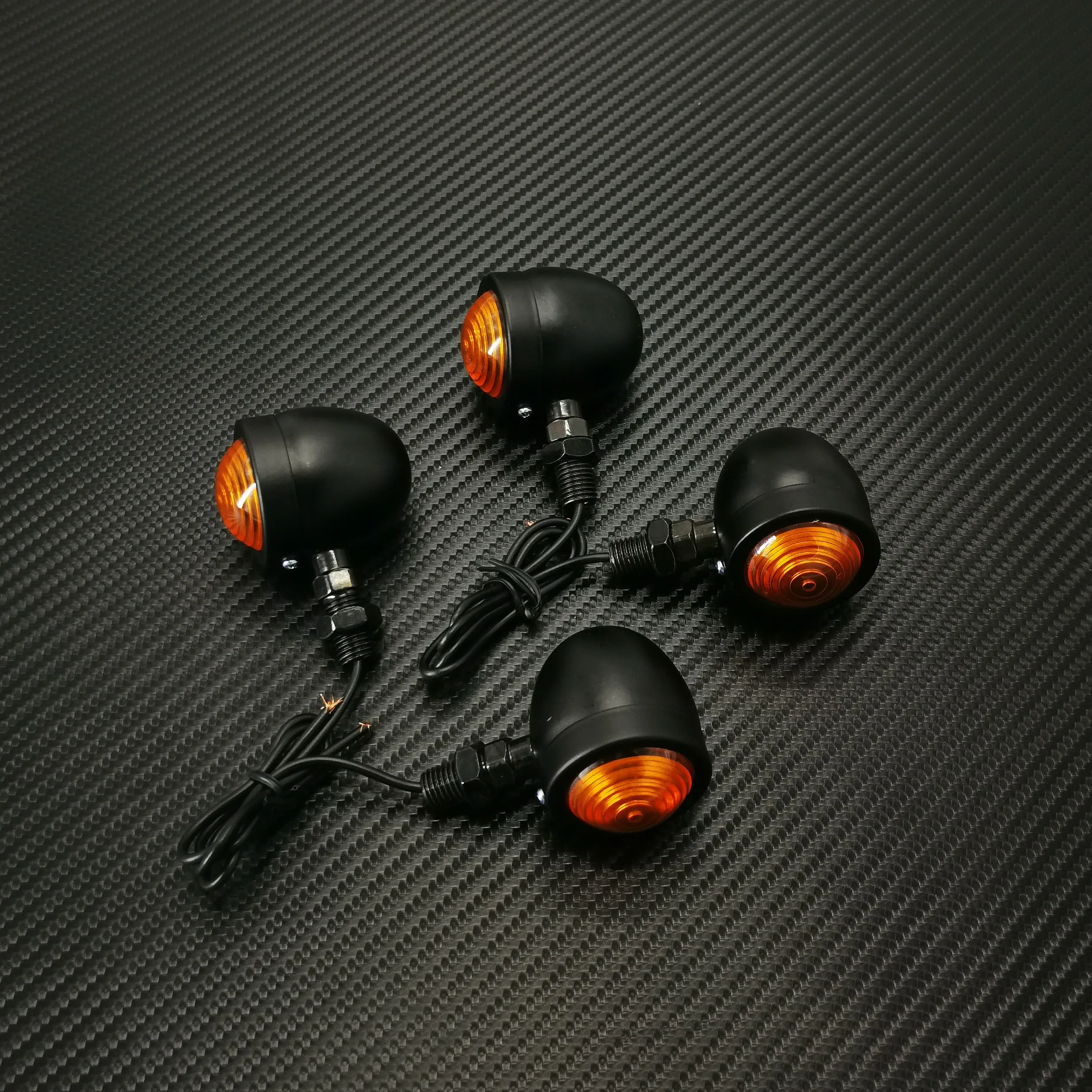 Motorbike Turn Signal Lights for Cruiser Bobber Sportster Cafe Racer Universal 12V Retro Metal Blinkers Single Wire Clignotant