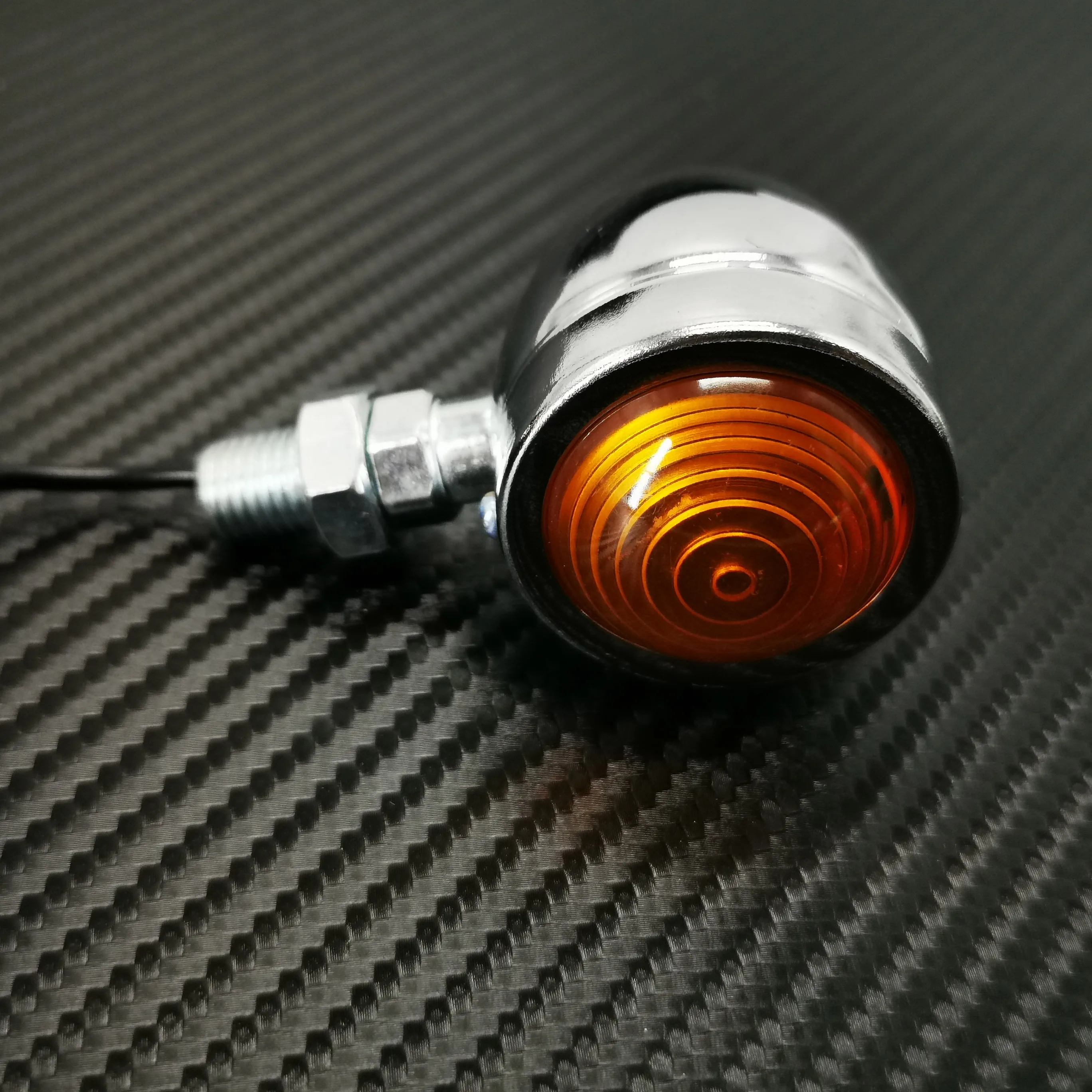 Motorbike Turn Signal Lights for Cruiser Bobber Sportster Cafe Racer Universal 12V Retro Metal Blinkers Single Wire Clignotant