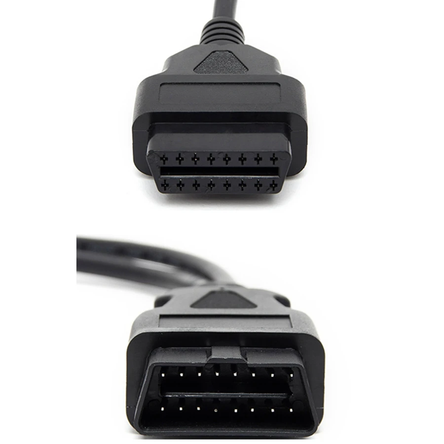 OBD2 Extension Cable 30CM Splitter Male to Dual Female Y 1-2 OBD OBD2 16 Pin Cable Adapter Diagnostis Cable Straight J1962 Male