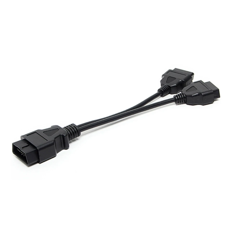 OBD2 Extension Cable 30CM Splitter Male to Dual Female Y 1-2 OBD OBD2 16 Pin Cable Adapter Diagnostis Cable Straight J1962 Male