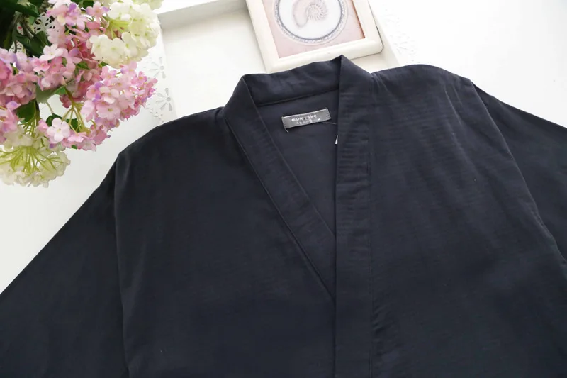 Japanese Style Kimono Cardigan Pants 2pcs Set Men's Nightwear Bathrobe Cotton Comfortable Home Suit Robe Sleepwear Daily Casual