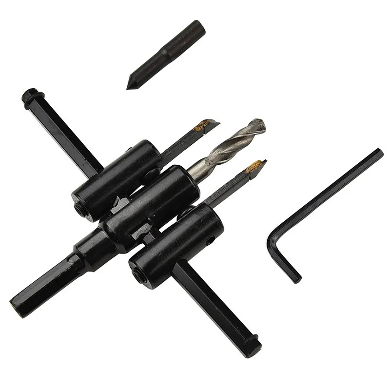 30-120/200/300mm Adjustable Circle Hole Cutter Wood Drywall Drill Bit Saw Round Cutting Blade Aircraft Type DIY Tool